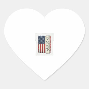 Sticker Cœur Vintage We the People Drapeau Chemise de Conceptio