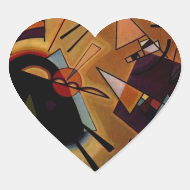 Sticker Cœur Violet noir Kandinsky (Devant)