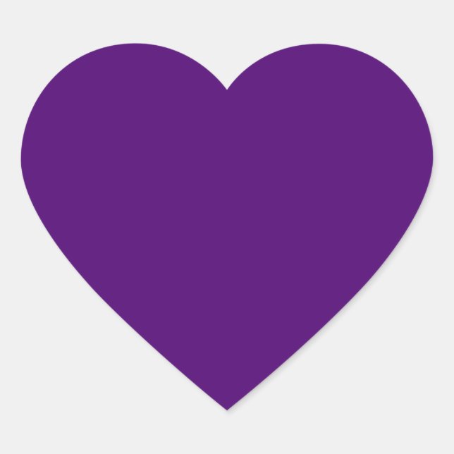 Sticker Cœur Violet royal (couleur solide) (Devant)