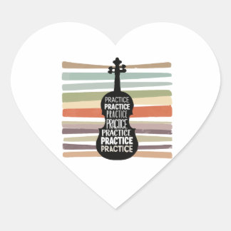 Sticker Cœur violin retro