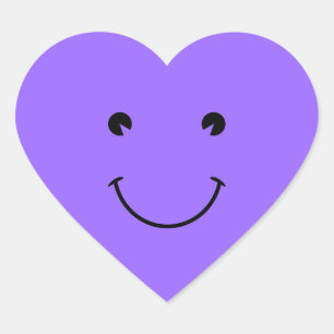 Sticker Cœur Visage Bleu Violet