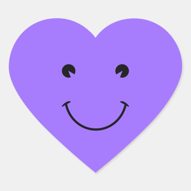 Sticker Cœur Visage Bleu Violet (Devant)