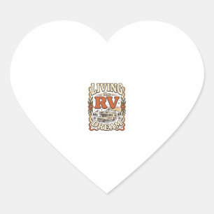 Sticker Cœur Vivre le rêve de la caravane Conception de chemise