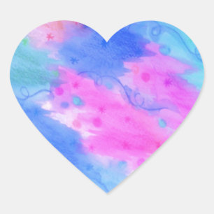 Sticker Cœur VOIR LES ÉTOILES 1 - Bleu clair Plutôt étoilé Ciel