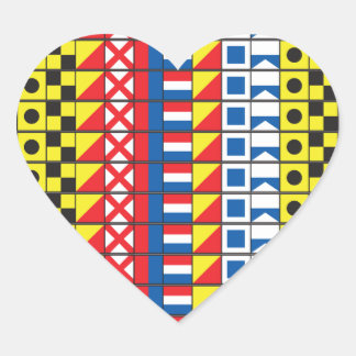Sticker Cœur Voir Worthy_Signal Flags_I love to sail_heart-shap
