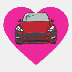 Sticker Cœur Voiture rouge VUS Carrosserie