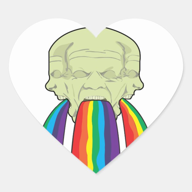 Sticker Cœur Vomit arc-en-ciel de DOOM ! ! (Devant)