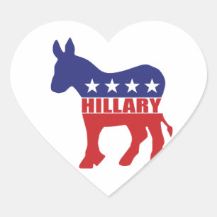 Sticker Cœur Vote Hillary Democrat