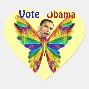 Sticker Cœur Vote Obama