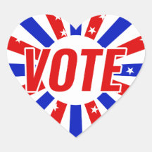 VOTE rouge blanc et bleu rayons d'étoile Élection