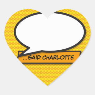 Sticker Cœur Votre bulle de message amusante rétro de bande des