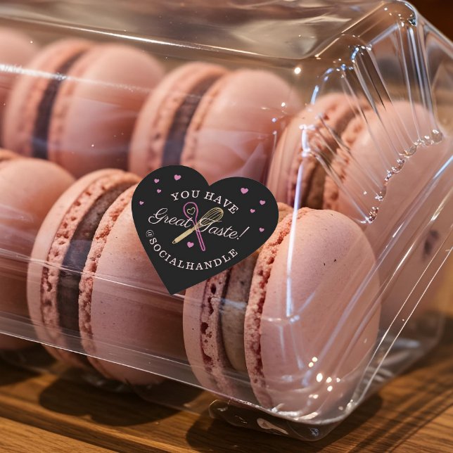 Sticker Cœur Vous Avez Grande Boulangerie Goût Whisk & Spoon No (You Have Great Taste Bakery Whisk & Spoon Black Heart Sticker)