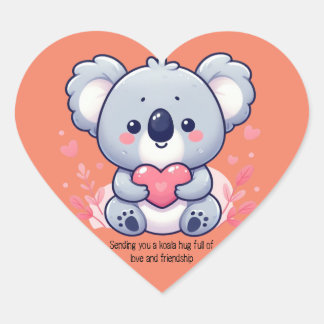 Sticker Cœur Vous envoyer un câlin de koala plein d'amour et d'