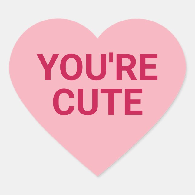 Sticker Cœur Vous êtes mignonne conversation de la Saint Valent (Devant)
