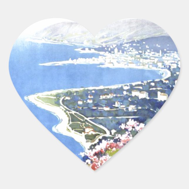 Sticker Cœur Voyage en Italie San Remo Europe Vintage (Devant)