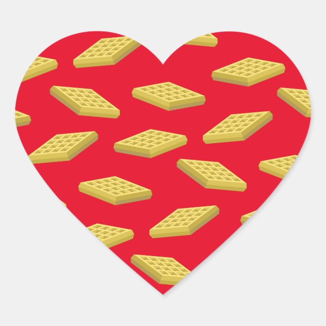 Sticker Cœur Waffle Cute Breakfast Brunch Enfants 1er Anniversa (Devant)