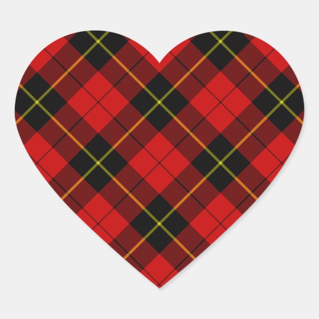 Sticker Cœur Wallace Red Tartan (Devant)