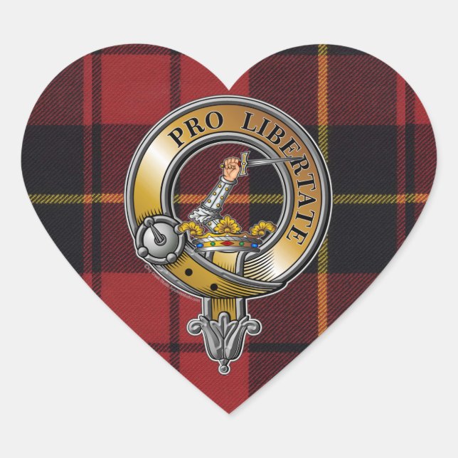 Sticker Cœur Wallace Tartan & Badge (Devant)
