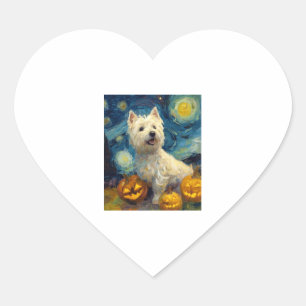 Sticker Cœur West Highland Terrier mignon chien Halloween Jack