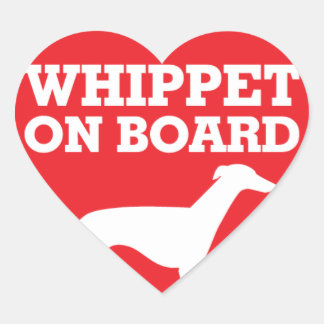 Sticker Cœur Whippet à bord
