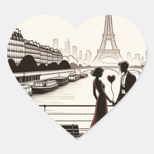 Sticker Cœur Whisper d'Amour Parisien - Tour Eiffel Valentine's