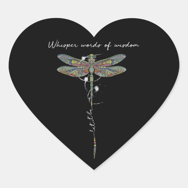 Sticker Cœur Whisper Words Of Wisdom Brocade Dragonfly (Devant)