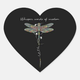 Sticker Cœur Whisper Words Of Wisdom Brocade Dragonfly