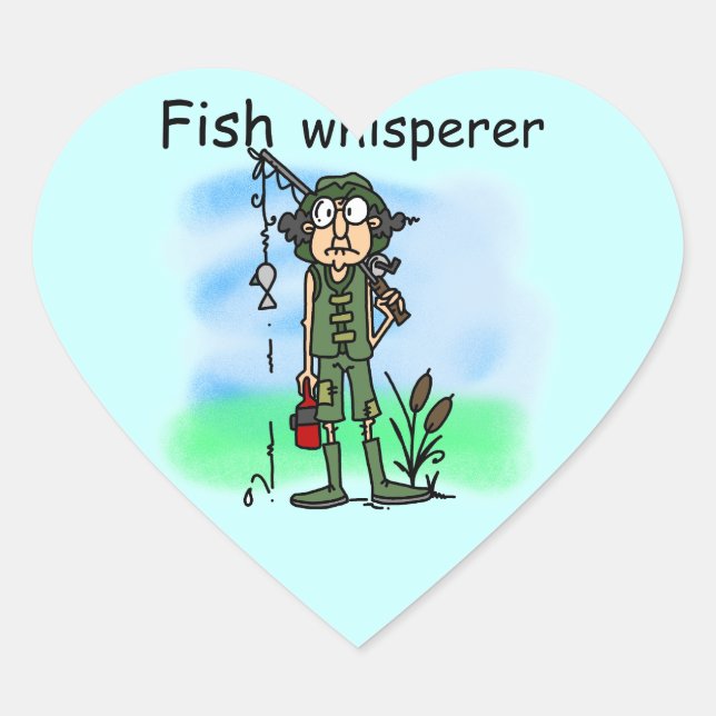 Sticker Cœur Whisperer de poisson (Devant)