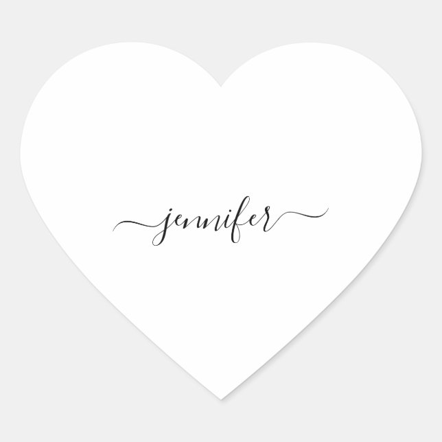 Sticker Cœur White Heart Minimalism Nom Bridal Small Business (Devant)