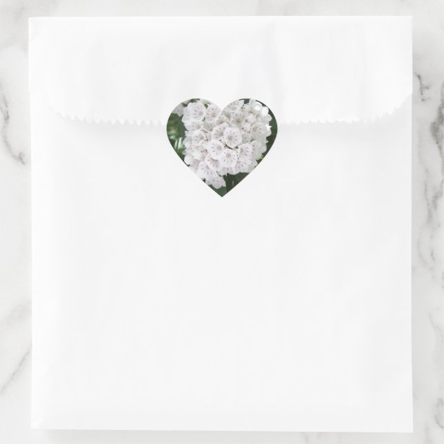 Sticker Cœur White Mountain Laurel Star Fleurs en forme (Sac)