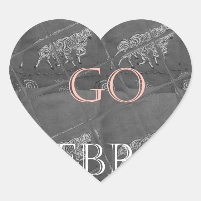 Sticker Cœur Wild and Free Let's Go ! : Un voyage de Zebra (Devant)