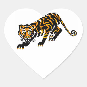 Sticker Cœur Wildcat - I love TIGERS - Wildlife - Nature -