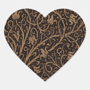 Sticker Cœur William Morris Campion Cuir Damassé
