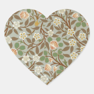 Sticker Cœur William Morris Clover Fleur botanique