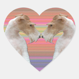 Sticker Cœur Wire Fox Terrier en amour