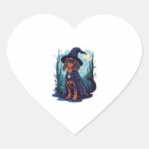 Sticker Cœur Wizard Wiener � Magique Dachshund