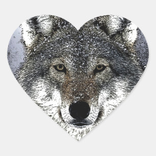 Sticker Cœur Wolf Eyes