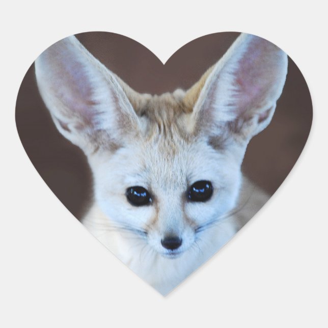 Sticker Cœur Worlest Cutest Fennec Fox (Devant)