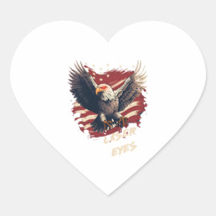 Sticker Cœur Yeux laser de l'aigle américain Bitcoin