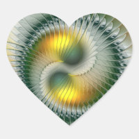 Yin Yang Vert Jaune Abstrait Fractal Coloré
