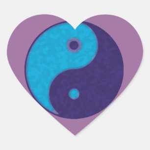 Sticker Cœur yin yang zen méditation tao