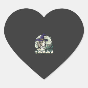 Sticker Cœur Yooouuu Fantômes Chien Beagle Chapeau de Sorcière