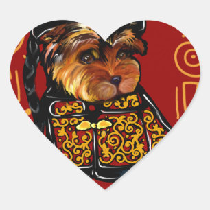Sticker Cœur Yorkie Poo Année du Chien