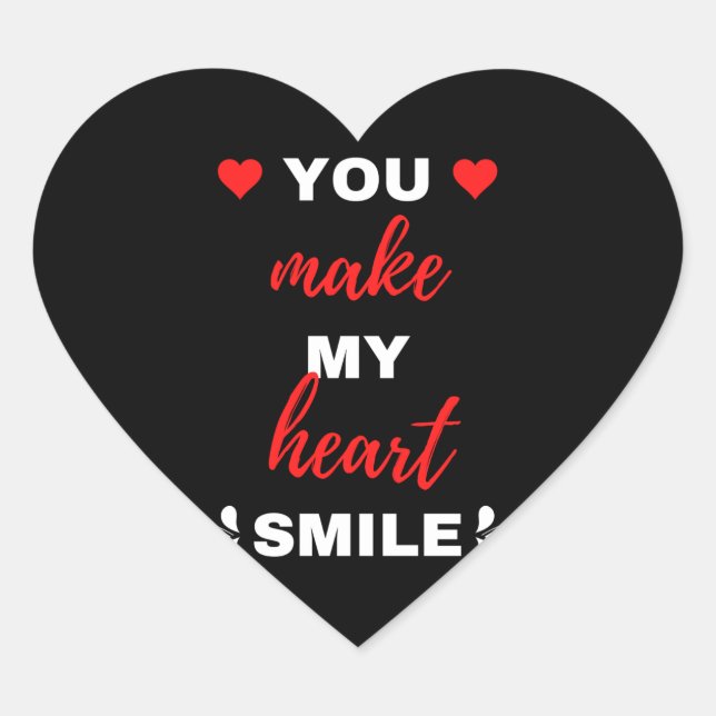 Sticker Cœur You Make My Heart Smile (Devant)