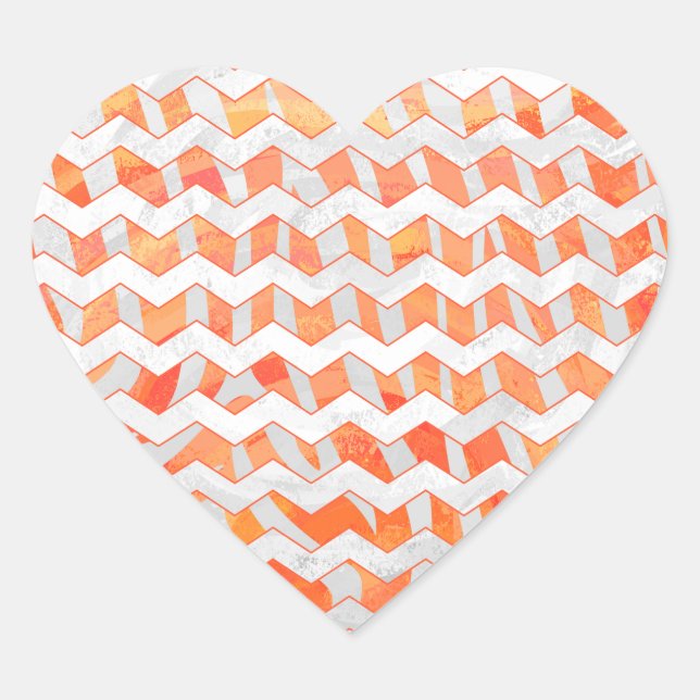 Sticker Cœur Zebra Orange and White Print (Devant)