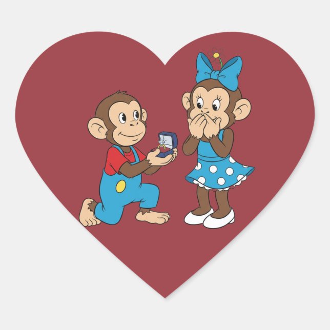 Sticker Cœur Zina et Mimo et la demande en mariage (Devant)