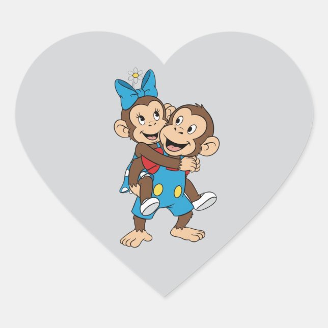 Sticker Cœur zina sur le dos de mimo (Devant)