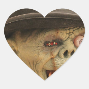 Sticker Cœur Zombie avec Cigar et chapeau supérieur