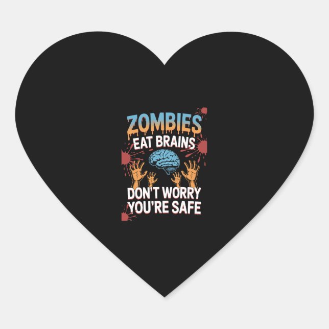 Sticker Cœur Zombie d'Halloween (Devant)