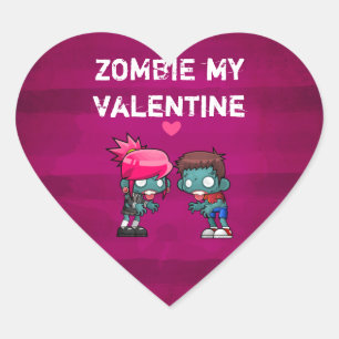 Sticker Cœur Zombie Mon Valentine Déplaisant Cute